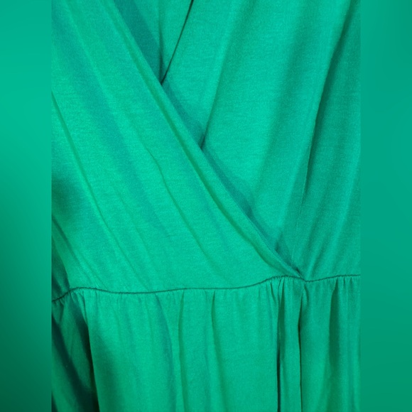 KENAR Vibrant Green Faux Wrap Dress Womens size Large - Picture 3 of 8
